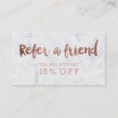 Carte de référence rose moderne typographie or mar (Devant)