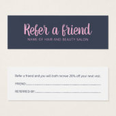 Carte de référence simple et élégante bleu rose (Devant & derrière)