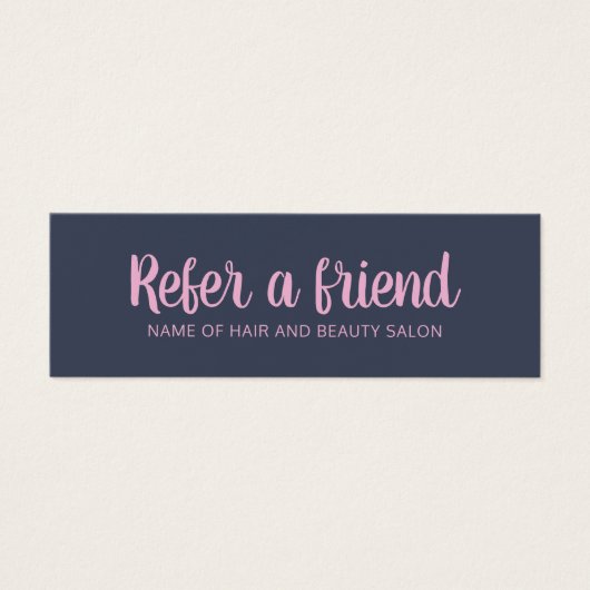 Carte de référence simple et élégante bleu rose (Devant)