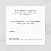 Carte de référence simple et élégante en noir et b (Dos)