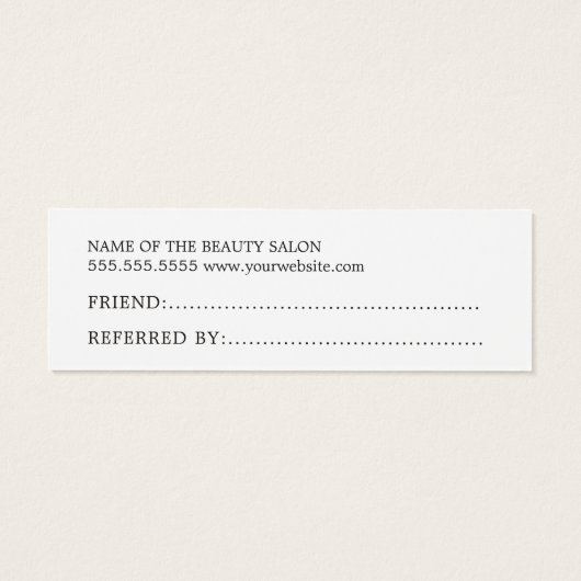 Carte de référence simple et élégante en noir et b (Dos)