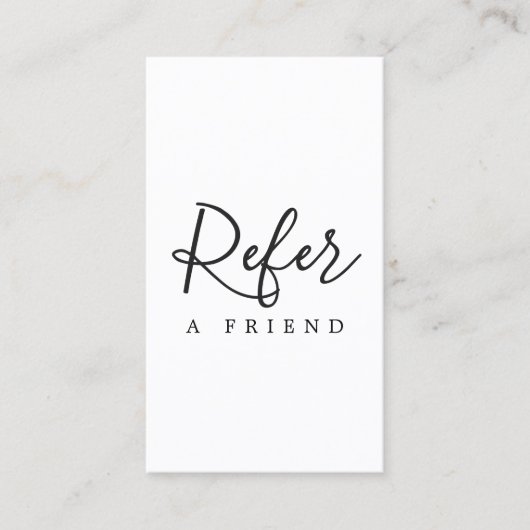 Carte de référence simple et élégante en noir et b (Devant)