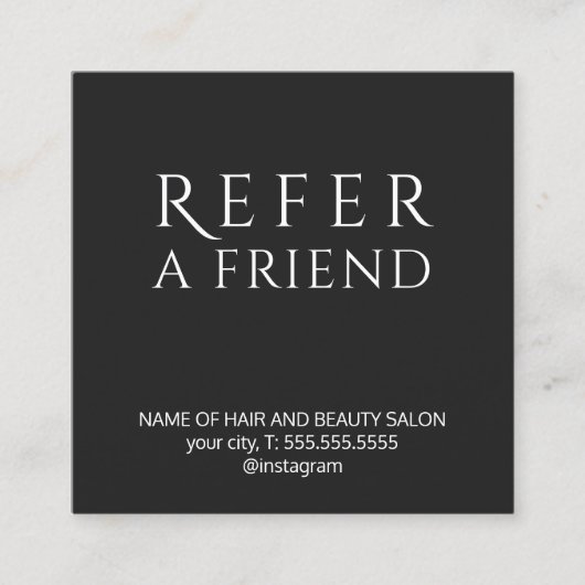 Carte de référence simple et élégante en noir et b (Devant)