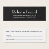 Carte de référence simple et élégante en noir et b (Devant & derrière)