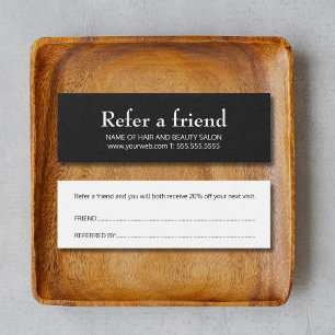 Carte de référence simple et élégante en noir et b