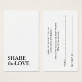 Carte de référence simple et élégante en noir et b (Devant & derrière)