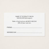 Carte de référence simple et élégante en noir et b (Dos)