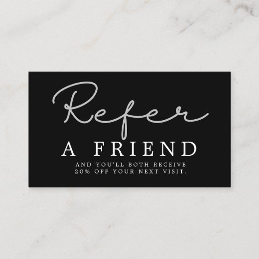 Carte de référence simple et élégante en noir et b (Devant)