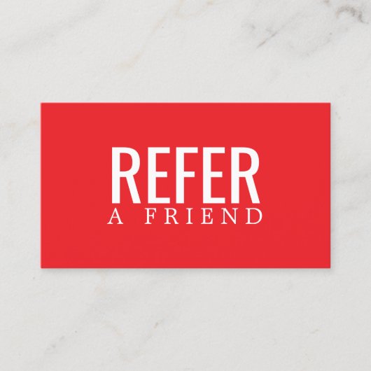 Carte de référence simple et élégante rouge blanc (Devant)