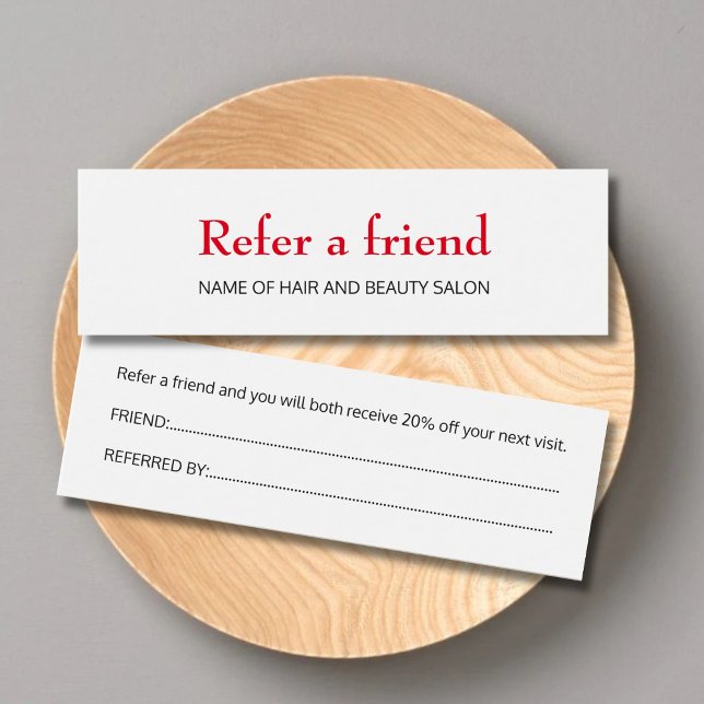 Carte de référence simple et élégante rouge blanc (Créateur téléchargé)