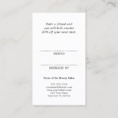 Carte de référence simple et élégante rouge blanc (Dos)