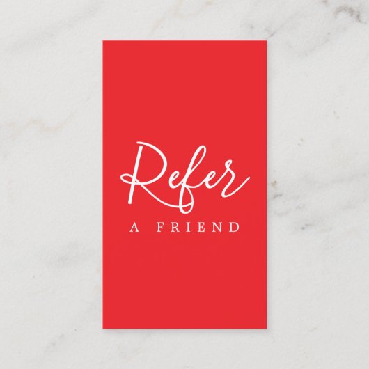 Carte de référence simple et élégante rouge blanc (Devant)