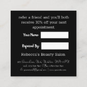 Carte de référence simple Monogramme noir et blanc (Dos)