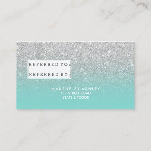 Carte de référence typographie argent parties scin (Dos)