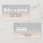 Carte de référence typographie moderne blush argen (Devant / Derrière)