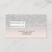 Carte de référence typographie moderne blush argen (Dos)