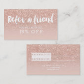 Carte de référence typographie moderne blush or ro (Devant / Derrière)