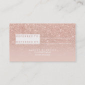 Carte de référence typographie moderne blush or ro (Dos)