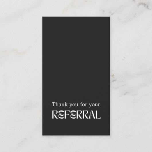 Carte de référence unique en noir et blanc (Devant)