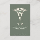 Carte de référence vétérinaire personnalisée DVM C (Dos)