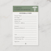 Carte de référence vétérinaire personnalisée DVM C (Devant)