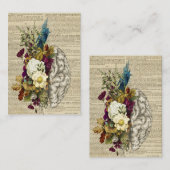 Carte De Référencement affiche d'anatomie du cerveau floral médical (Devant / Derrière)