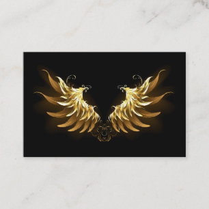 Carte De Référencement Ailes d'Ange d'or sur arrière - plan noir