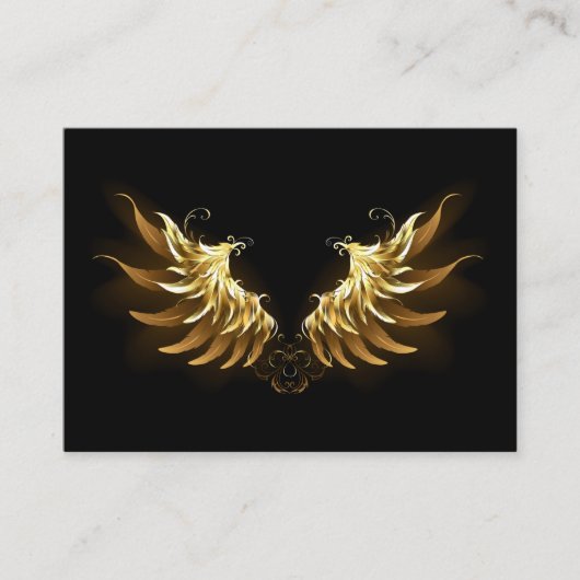 Carte De Référencement Ailes d'Ange d'or sur arrière - plan noir (Devant)
