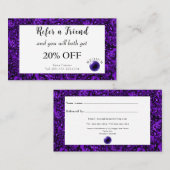 Carte De Référencement Améthyste & Améthyste Crystal Ball Psychique Moyen (Devant / Derrière)