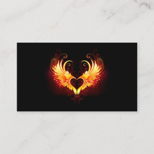 Carte De Référencement Angel Fire Heart with Wings (Devant)