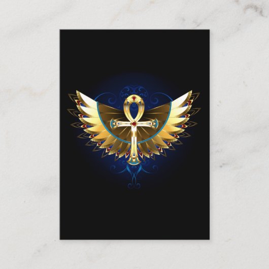 Carte De Référencement Ankh or avec ailes (Devant)