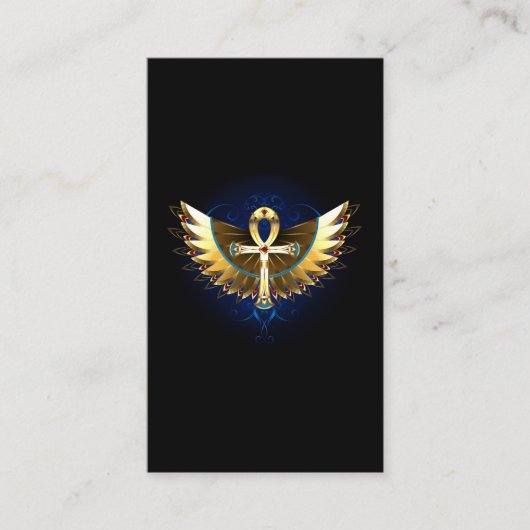 Carte De Référencement Ankh or avec ailes (Devant)