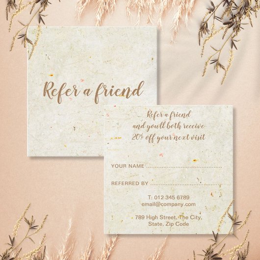 Carte De Référencement Antique Rustique Bohème Élégant Script