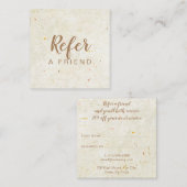 Carte De Référencement Antique Rustique Or Script (Devant / Derrière)