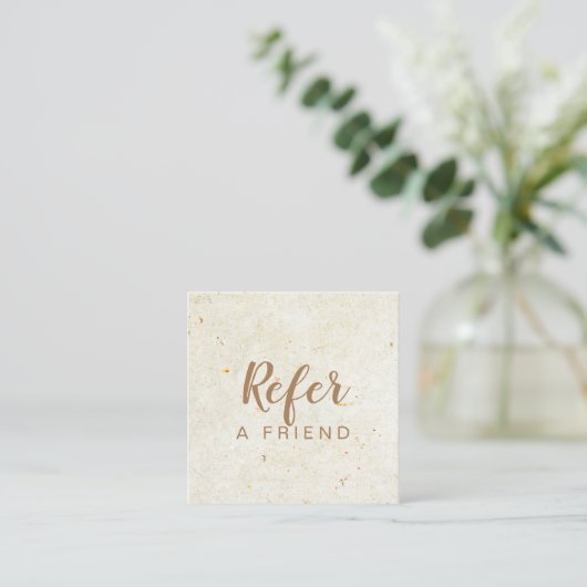 Carte De Référencement Antique Rustique Or Script (Debout devant)