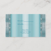 Carte De Référencement Aqua Bleu Sarcelle & Diamant Argenté Bling Réferer (Dos)