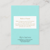 Carte De Référencement Aqua Eyelash Extensions Instructions de suivi (Dos)