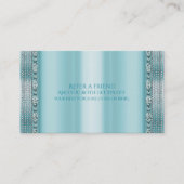 Carte De Référencement Aqua Turquoise Blue & Silver Diamond Bling Référen (Devant)