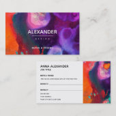 Carte De Référencement Aquarelle Abstraite orange violet (Devant / Derrière)