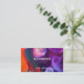 Carte De Référencement Aquarelle Abstraite orange violet (Debout devant)