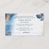 Carte De Référencement Aquarelle bleu or Feuilles botaniques Abstrait (Dos)