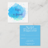 Carte De Référencement Aquarelle bleue (Devant / Derrière)