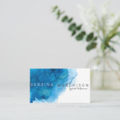 Carte De Référencement Aquarelle bleue de lagune (Debout devant)