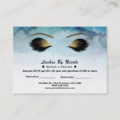 Carte De Référencement Aquarelle bleue Eyelashes Référer Ami Aftercare (Devant)