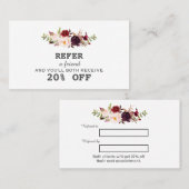 Carte De Référencement Aquarelle Burgundy Blush Artiste de maquillage Flo (Devant / Derrière)