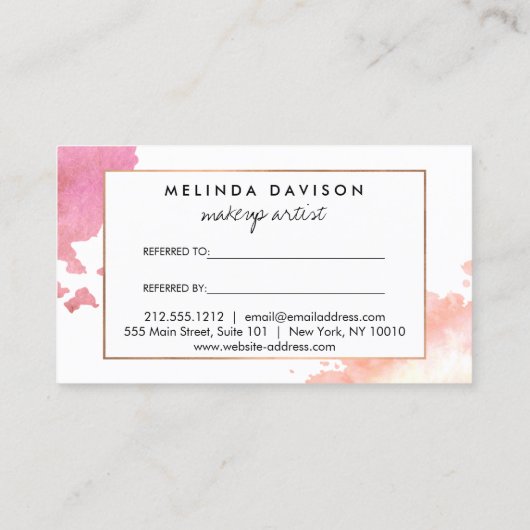 Carte De Référencement Aquarelle créative (Dos)
