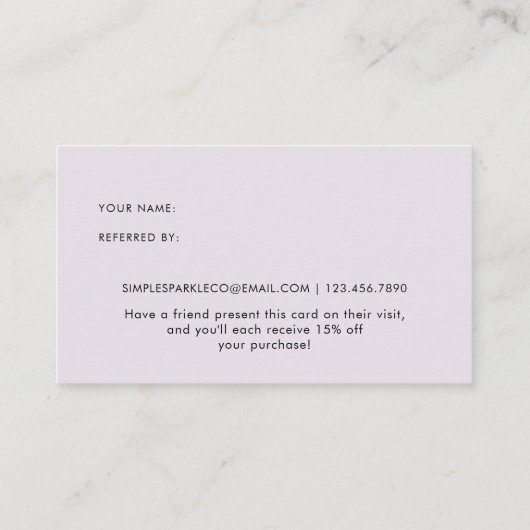 Carte De Référencement Aquarelle de script moderne recommander un ami (Dos)