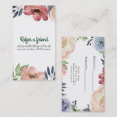 Carte De Référencement Aquarelle florale moderne élégante recommander un  (Devant / Derrière)