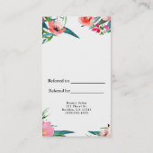 Carte De Référencement Aquarelle florale moderne élégante recommander un  (Dos)