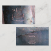 Carte De Référencement Aquarelle Moderne Bleu & Or Rose Parrainez un Ami (Devant / Derrière)